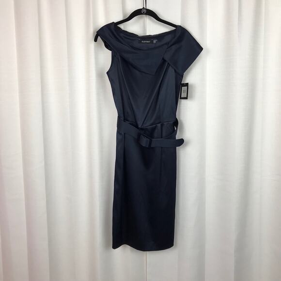 Ellen Tracy Navy Blue Satin Dress Sz.8 NWT - Picture 1 of 8